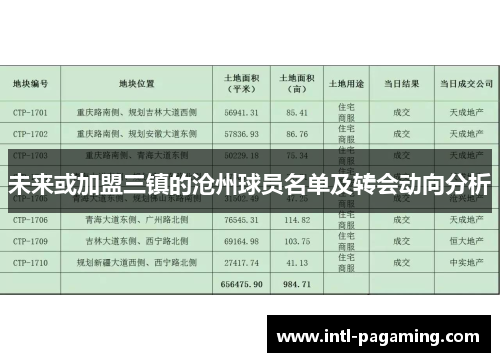 未来或加盟三镇的沧州球员名单及转会动向分析 未来或加盟三镇的沧州球员名单及转会动向分析
