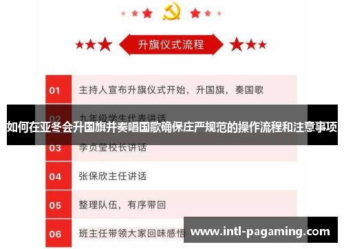 如何在亚冬会升国旗并奏唱国歌确保庄严规范的操作流程和注意事项 如何在亚冬会升国旗并奏唱国歌确保庄严规范的操作流程和注意事项