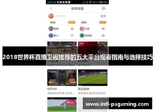 2018世界杯直播卫视推荐的五大平台观看指南与选择技巧